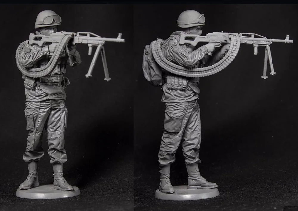 1/16 Modern Russian Machine Gunner, Resin Model Figure Kit, Unassembled and Unpainted