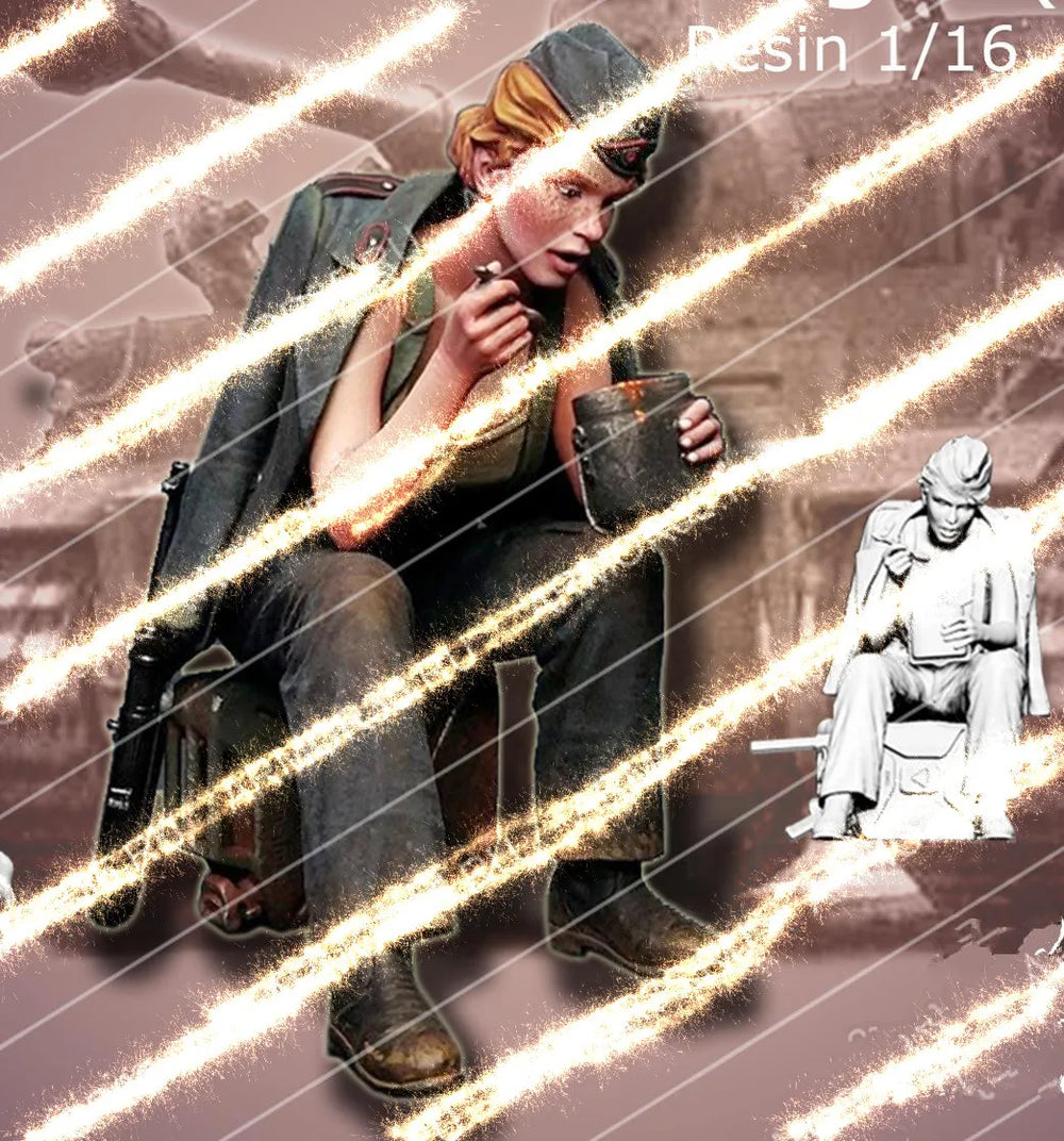 1/16 Female Anime Warrior, Resin Model Figure Kit, Anime Theme, Unassembled and Unpainted