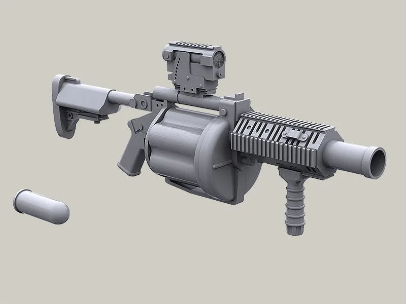 1/35 Modern M32 Multiple Grenade Launcher & Trijicon RX01, Resin Model Accessory Kit, Unpainted