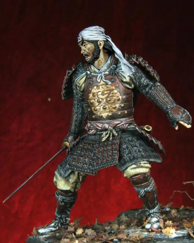 1/18 Medieval Japanese Samurai Warrior in Armor, Resin Model Figure Kit, Unassembled and Unpainted