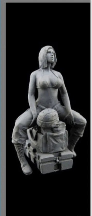 1/35 Seated Female, Resin Model Figure Kit, Unassembled and Unpainted