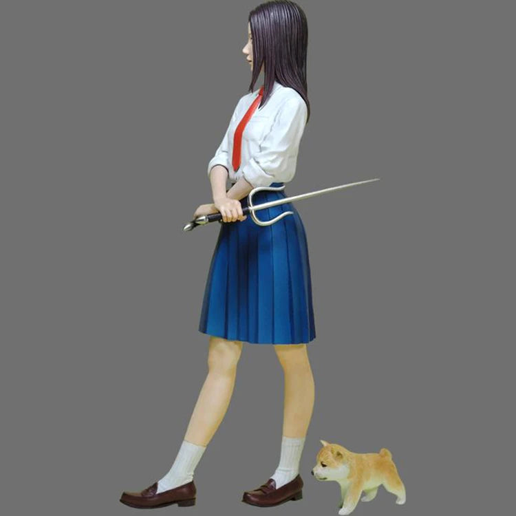 1/8 Schoolgirl with Sword, Resin Model Figure Kit, Anime Theme, Unassembled and Unpainted