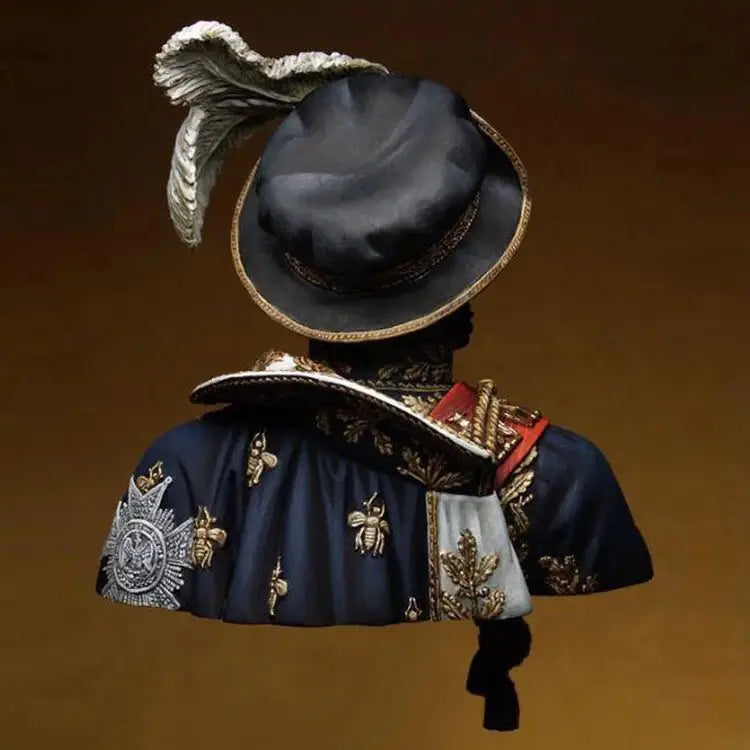 1/9 Napoleonic French Imperial Marshal with Bicorne and Plume, Resin Model Bust Kit, Unassembled and Unpainted
