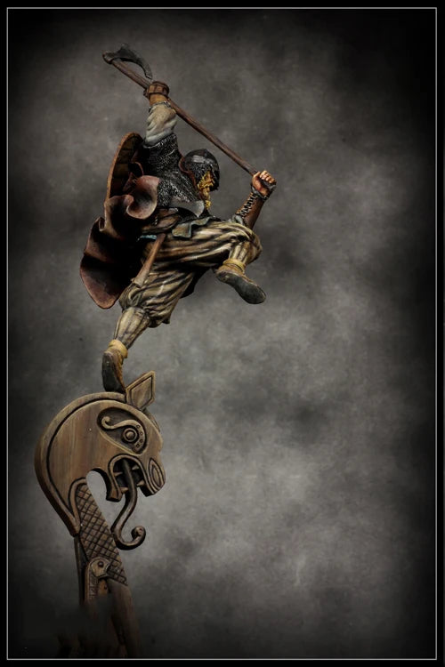 75mm Medieval Viking Axeman, Resin Model Figure Kit, Unassembled and Unpainted