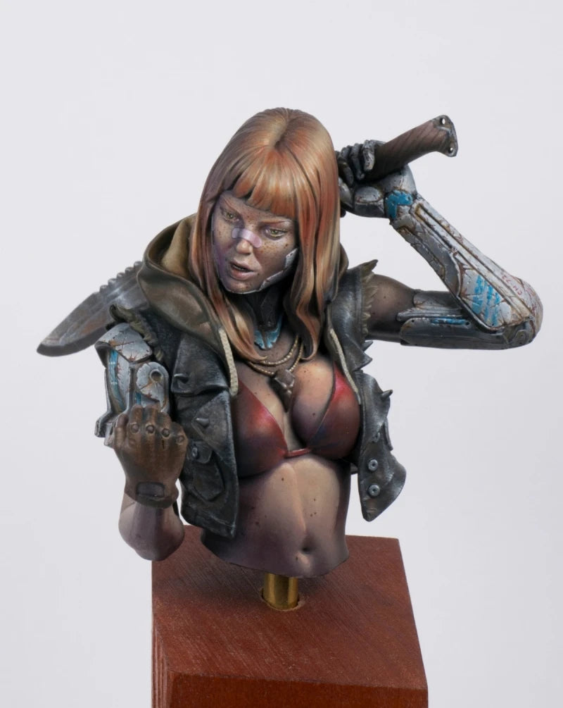 1/10 Female Tactical Warrior, Resin Model Bust Kit, Sci-Fi Theme, Unassembled and Unpainted