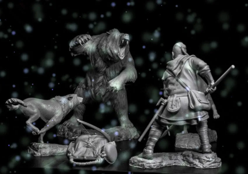 1/24 Werewolves & Beasts, 7 Figures, Resin Model Figure Kit, Fantasy Theme, Unassembled and Unpainted