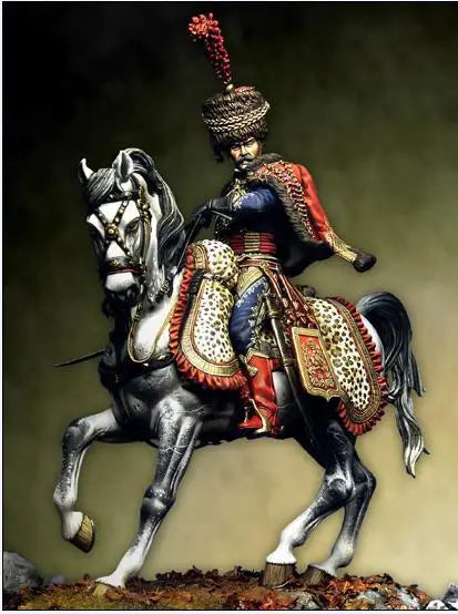 75mm Napoleonic French Hussar Guard, Resin Model Figure Kit, Unassembled and Unpainted