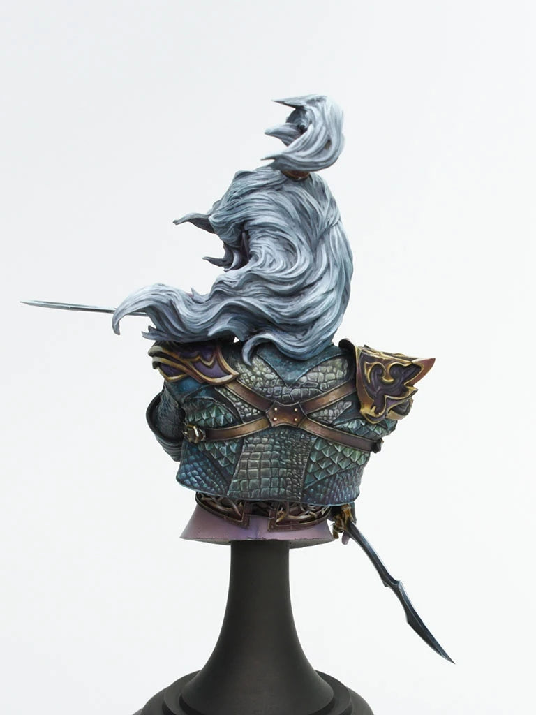 1/10 Dragon-Armored Warrior Maiden, Resin Model Bust Kit, Fantasy Theme, Unassembled and Unpainted