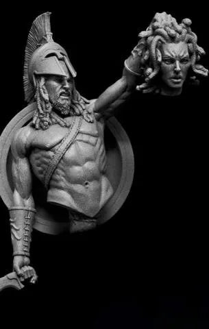 1/9 Classical Warrior with Severed Head, Resin Model Bust Kit, Anime Theme, Unassembled and Unpainted