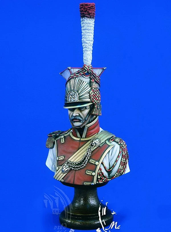 200mm Napoleonic Light Horse Lancer Trumpeter, Resin Model Bust Kit, Unassembled and Unpainted