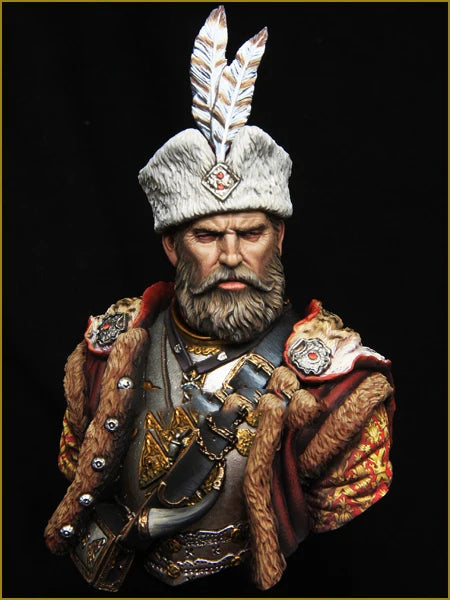 1/10 Medieval Polish Hussar General, Resin Model Bust Kit, Unassembled and Unpainted