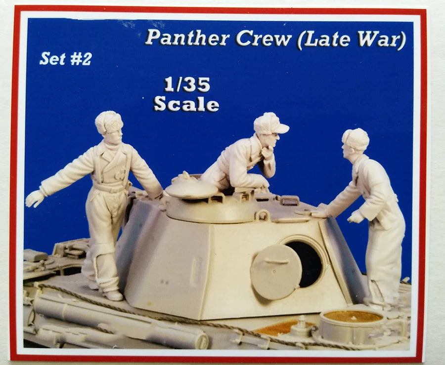 1/35 WWII German Panther Tank Crew, 3 Figures, Resin Model Figure Kit, Unassembled and Unpainted