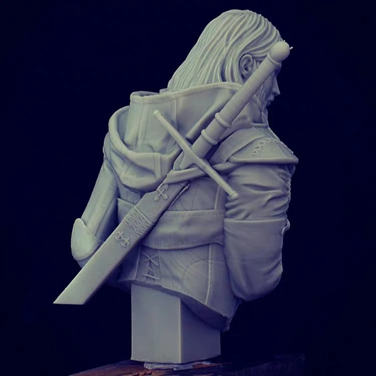 1/12 Bearded Barbarian Wielding War Axe, Resin Model Bust Kit, Fantasy Theme, Unassembled and Unpainted
