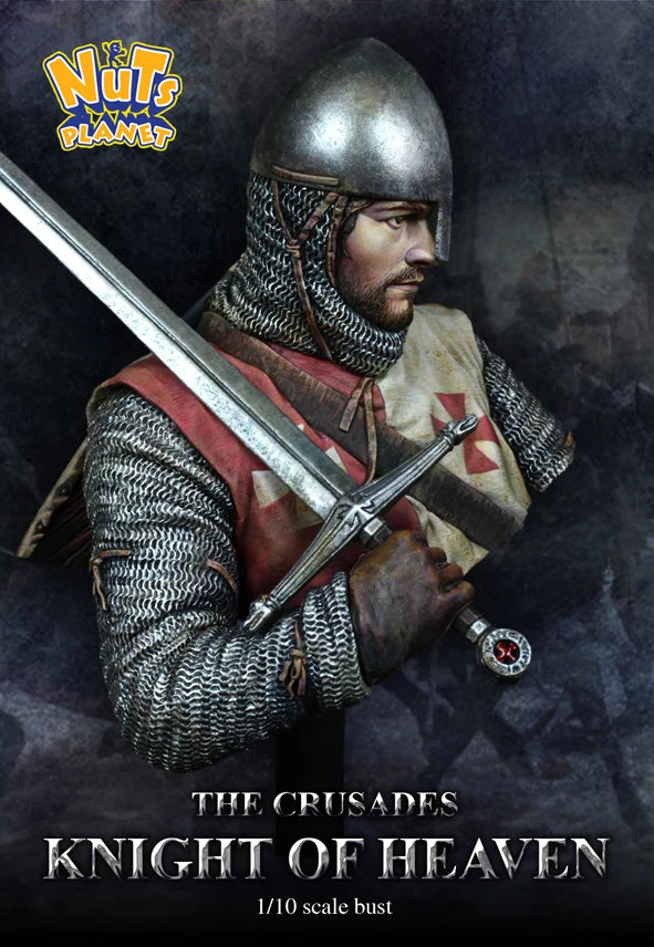 1/10 Medieval Crusader Knight with Greatsword and Surcoat, Resin Model Figure Kit, Unassembled and Unpainted