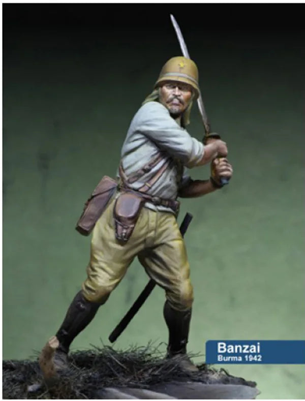 75mm WWII Japanese Imperial Soldier Burma 1942, Resin Model Figure Kit, Unassembled and Unpainted