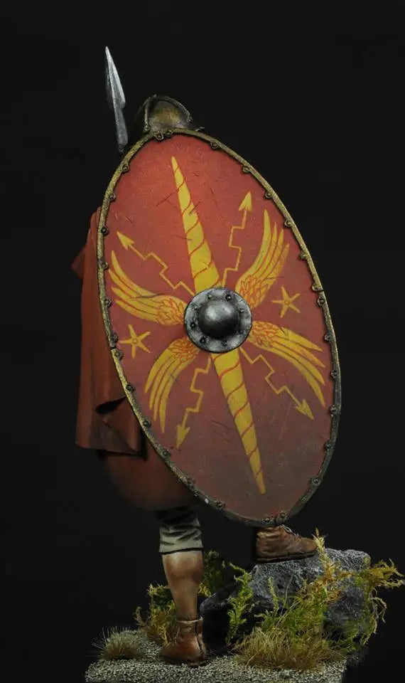 75mm Ancient Dacian Warrior with Spear and Shield, Resin Model Figure Kit, Unassembled and Unpainted