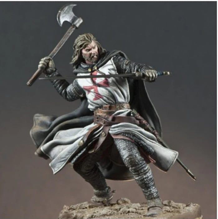 1/24 Medieval Warrior Knight, Resin Model Figure Kit, Unassembled and Unpainted