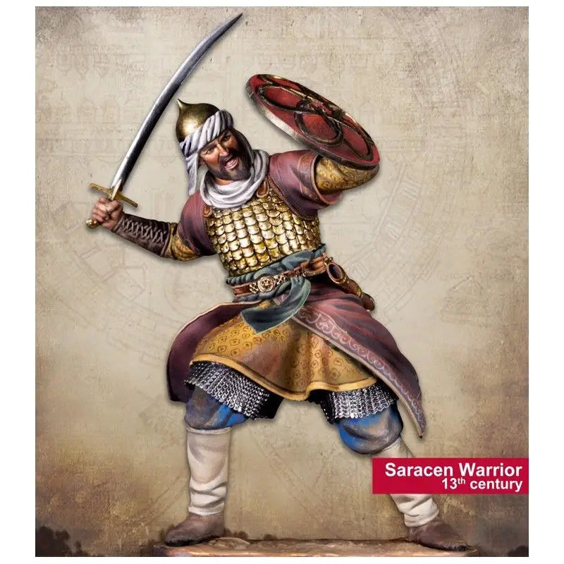 75mm Medieval Saracen Warrior, Resin Model Figure Kit, Unassembled and Unpainted