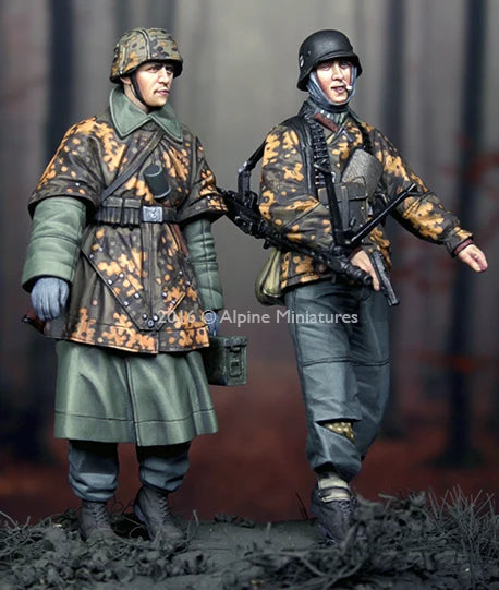 1/35 WWII German KG Hansen at Poteau, 8 Figures, Resin Model Figure Kit, Unassembled and Unpainted