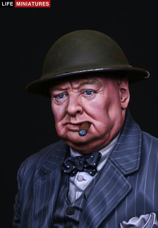 1/10 WWII British Winston Churchill, Resin Model Bust Kit, Unassembled and Unpainted