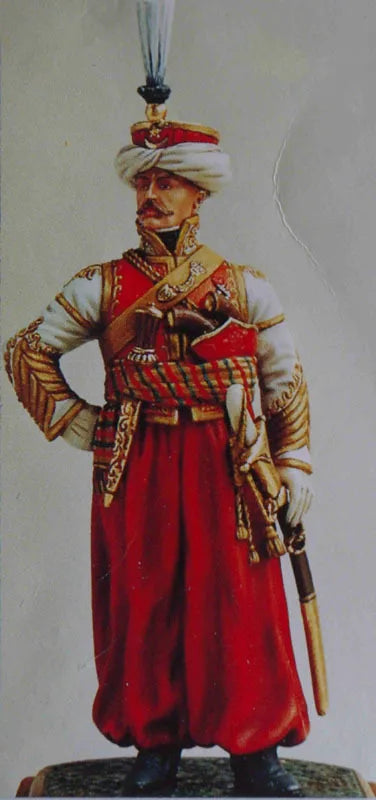 54mm Napoleonic Mamluk Cavalry Officer, Resin Model Figure Kit, Unassembled and Unpainted