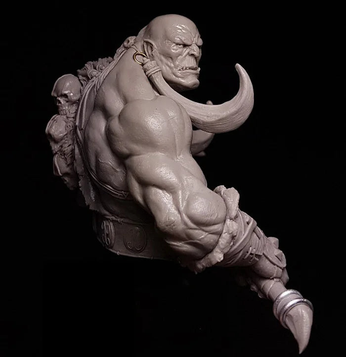 1/10 Orc Warrior Drogor, Resin Model Bust Kit, Fantasy Theme, Unassembled and Unpainted