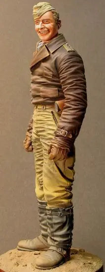 90mm WWII German Pilot Hans-Joachim Marseille, Resin Model Figure Kit, Unassembled and Unpainted