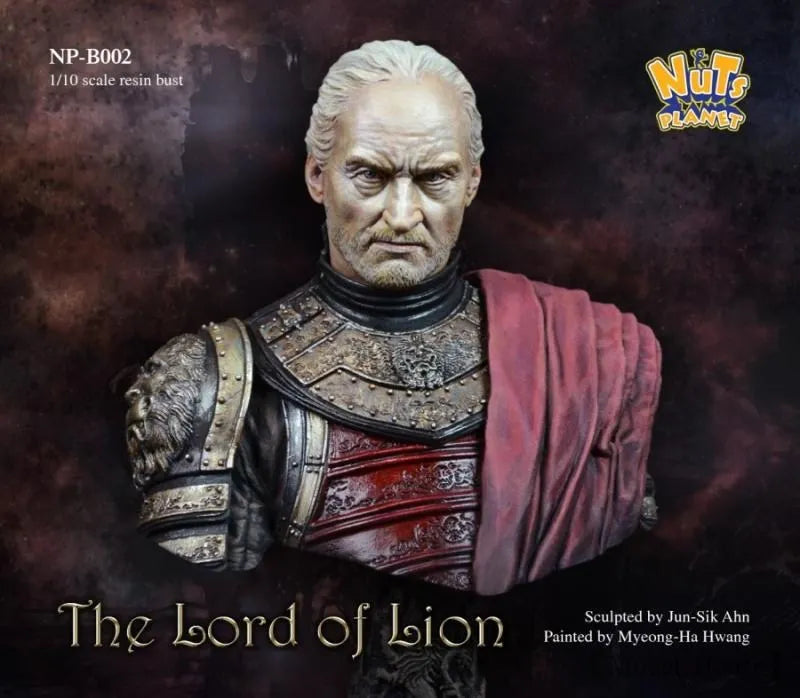 1/10 Medieval Aged Lord with Ornate Pauldrons and Red Cloak, Resin Model Bust Kit, Unassembled and Unpainted
