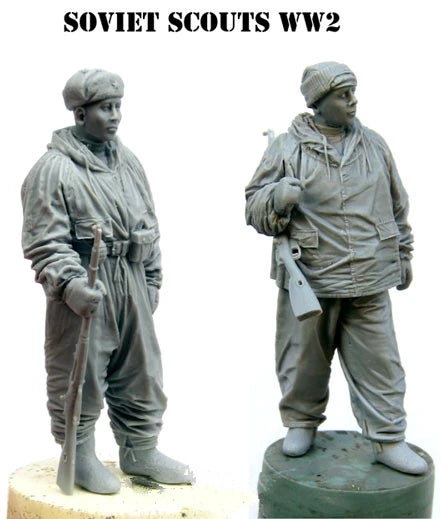 1/35 WWII Soviet Scouts in Winter Uniforms, 6 Figures, Resin Model Figure Kit, Unassembled and Unpainted