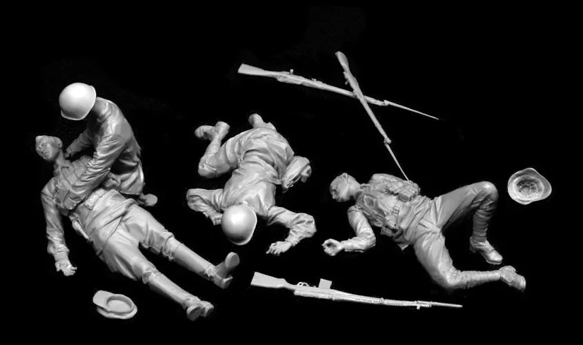 1/35 WWII Soviet Infantry Assaulting, 6 Figures, Resin Model Figure Kit, Unassembled and Unpainted