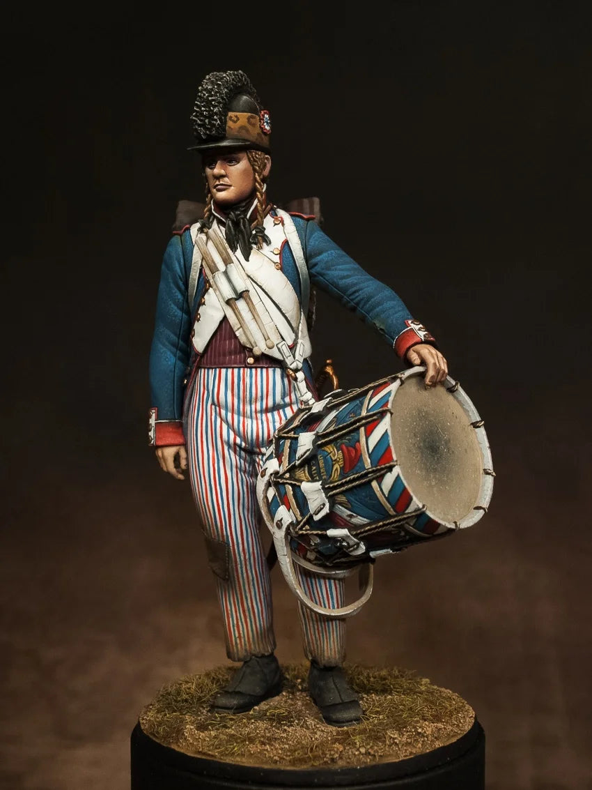 1/24 Napoleonic French Imperial Drummer, Resin Model Figure Kit, Unassembled and Unpainted
