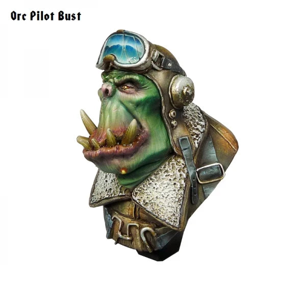 1/12 Orc Pilot, Resin Model Bust Kit, Fantasy Theme, Unassembled and Unpainted
