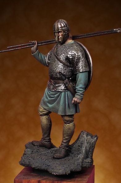 54mm Medieval Northumbrian Warrior, Resin Model Figure Kit, Unassembled and Unpainted