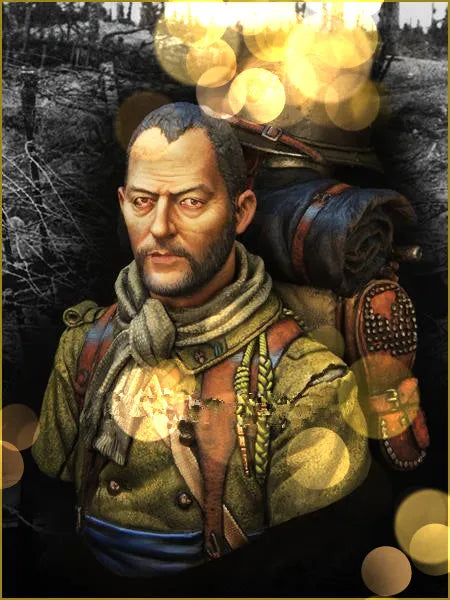 1/10 Medieval Military Officer, Resin Model Bust Kit, Unassembled and Unpainted
