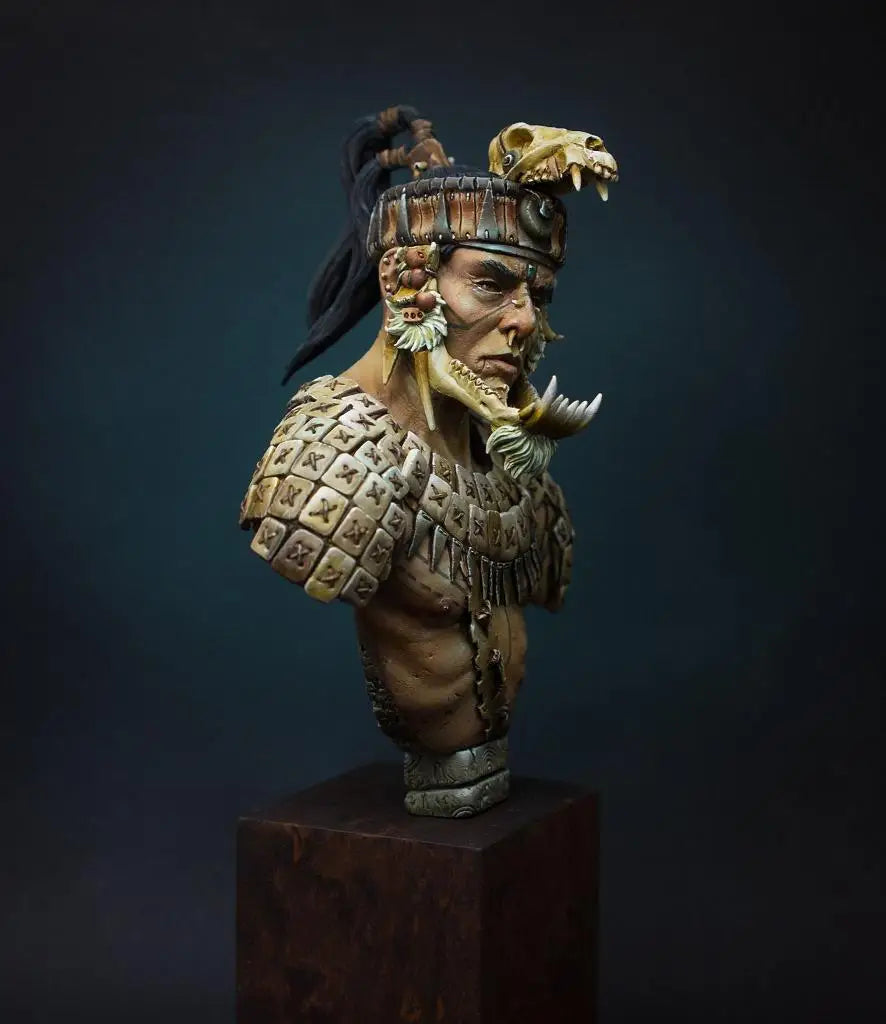 1/9 Mayan Warrior Shaman, Resin Model Bust Kit, Fantasy Theme, Unassembled and Unpainted