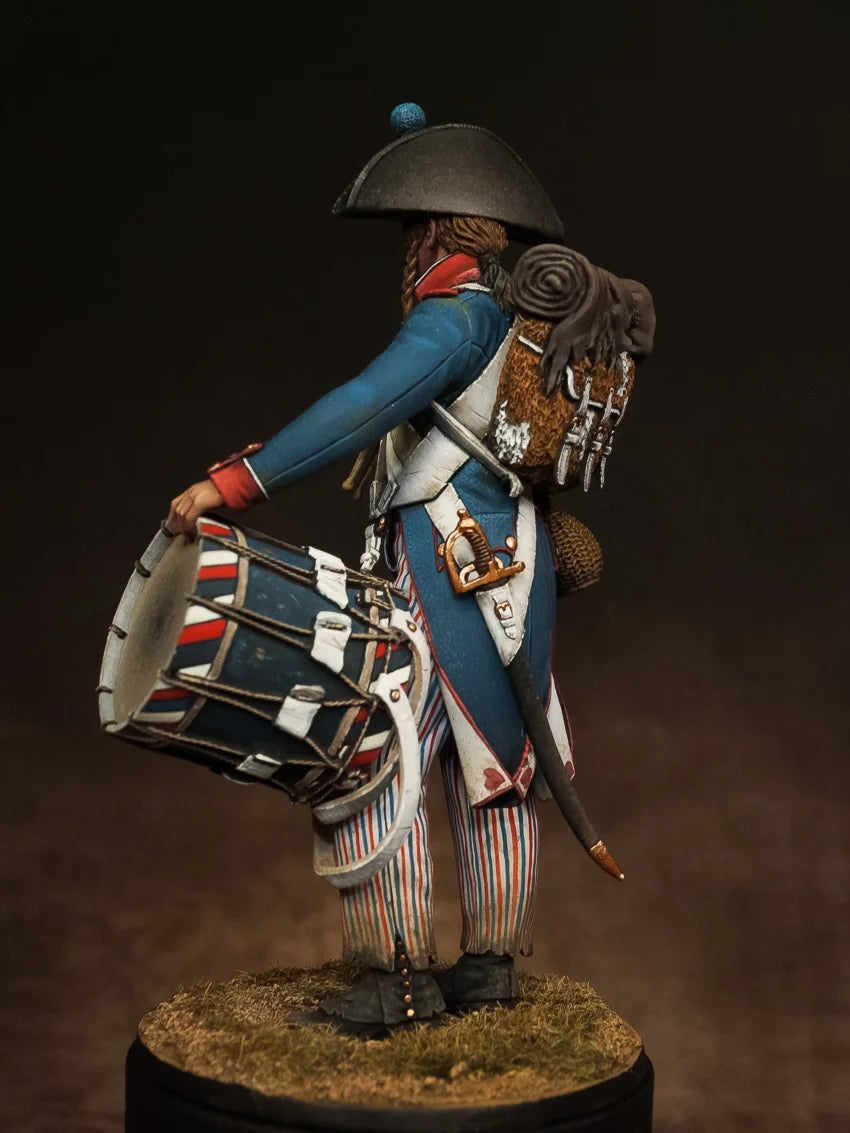 1/24 Napoleonic French Imperial Drummer, Resin Model Figure Kit, Unassembled and Unpainted