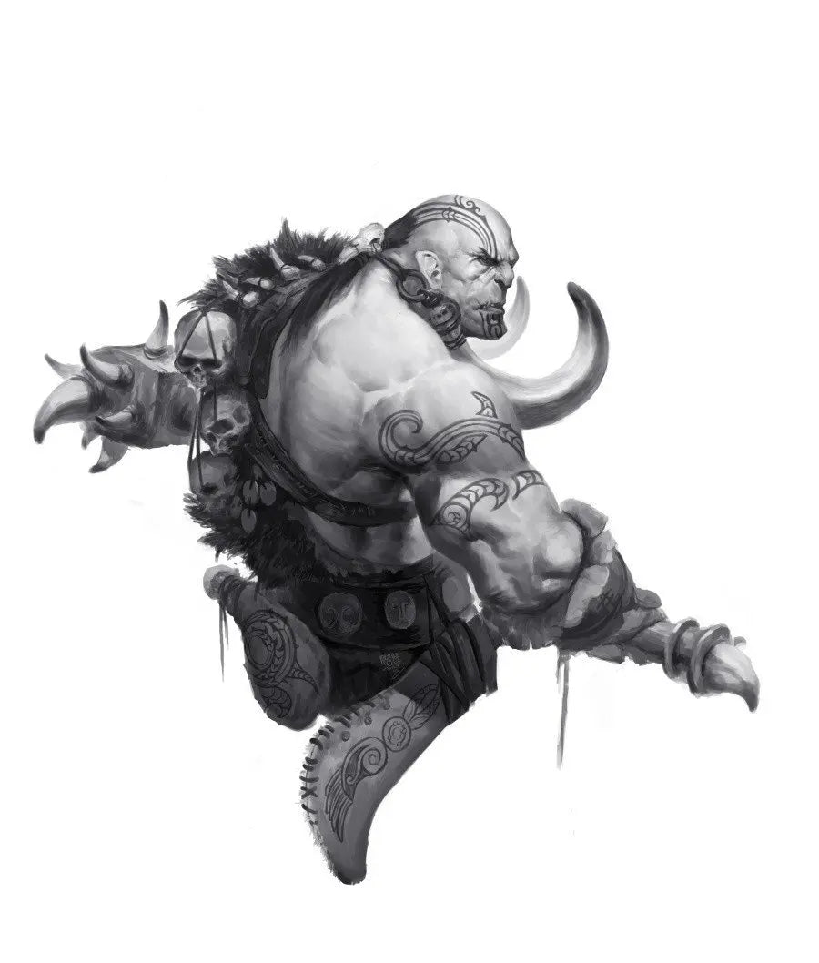 1/10 Orc Barbarian Warrior, Resin Model Bust Kit, Fantasy Theme, Unassembled and Unpainted