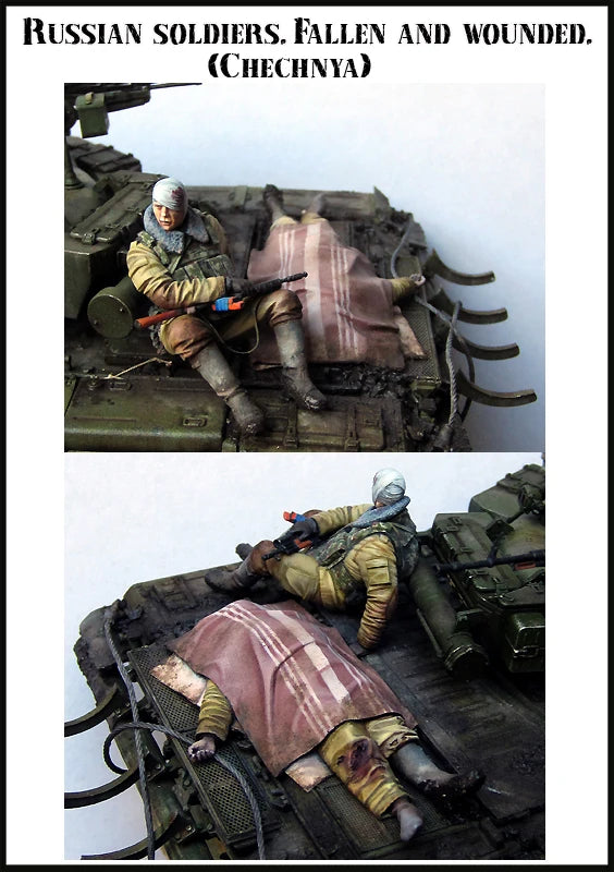 1/35 Modern Russian Infantry Fallen and Wounded, 2 Figures, Resin Model Figure Kit, Unassembled and Unpainted