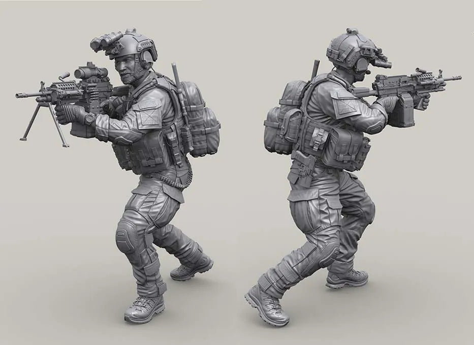 1/16 Modern Tactical Operators, 3 Figures, Resin Model Figure Kit, Unassembled and Unpainted