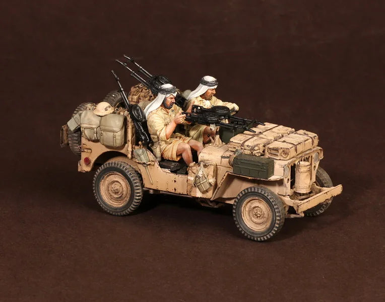 1/35 WWII Jeep with Allied Crew, 4 Figures, Resin Model Vehicle Kit, Unassembled and Unpainted