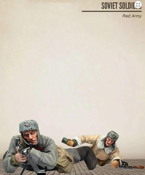 1/35 WWII Soviet Red Army Soldiers, 2 Figures, Resin Model Figure Kit, Unassembled and Unpainted