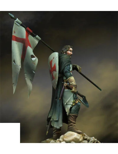 75mm Medieval Knight of the Cross, Resin Model Figure Kit, Unassembled and Unpainted