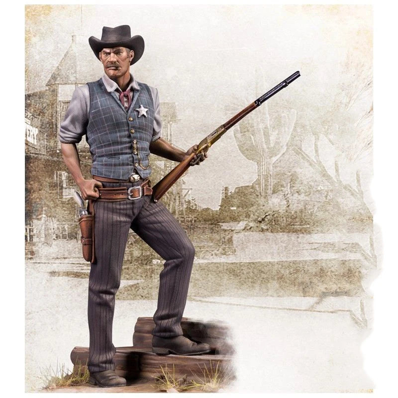 75mm American Civil War US Marshal Cowboy, Resin Model Figure Kit, Unassembled and Unpainted