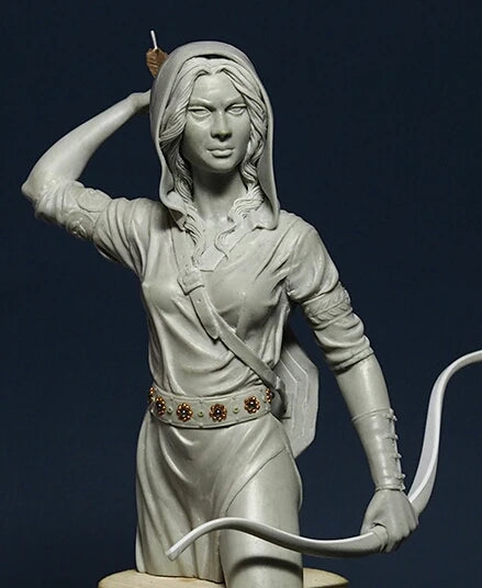 1/10 Female Archer in Ornate Robes, Resin Model Bust Kit, Anime Theme, Unassembled and Unpainted