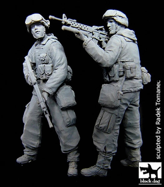 1/35 Modern US Soldier Team, 2 Figures, Resin Model Figure Kit, Unassembled and Unpainted