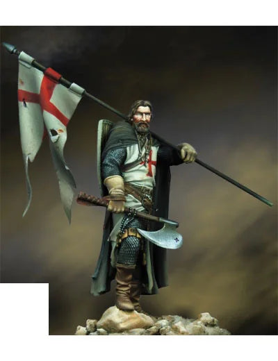 75mm Medieval Knight of the Cross, Resin Model Figure Kit, Unassembled and Unpainted
