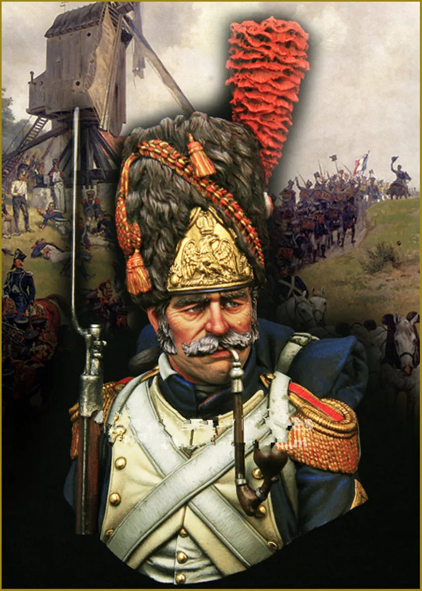1/10 Napoleonic Prussian Officer, Resin Model Bust Kit, Unassembled and Unpainted