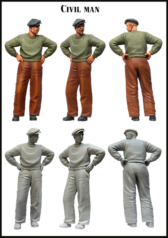 1/35 Modern Civilian Worker, Resin Model Figure Kit, Unassembled and Unpainted