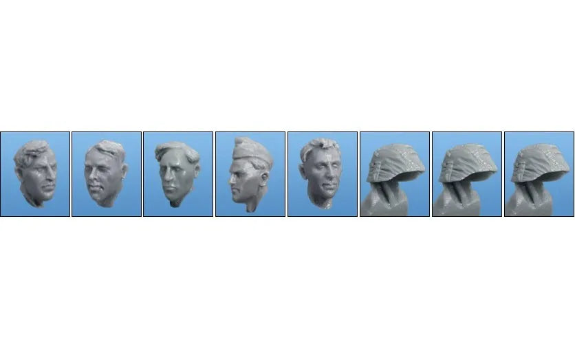 1/35 WWII British Soldier Heads, 5 Figures, Resin Model Bust Kit, Unassembled and Unpainted
