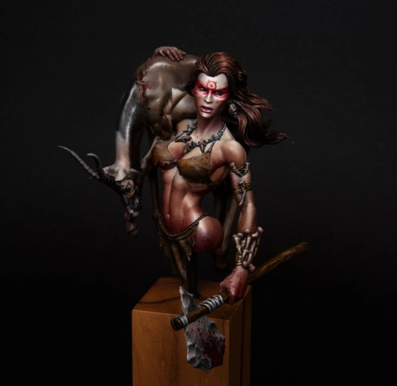 1/10 Female Warrior Sorceress, Resin Model Bust Kit, Fantasy Theme, Unassembled and Unpainted